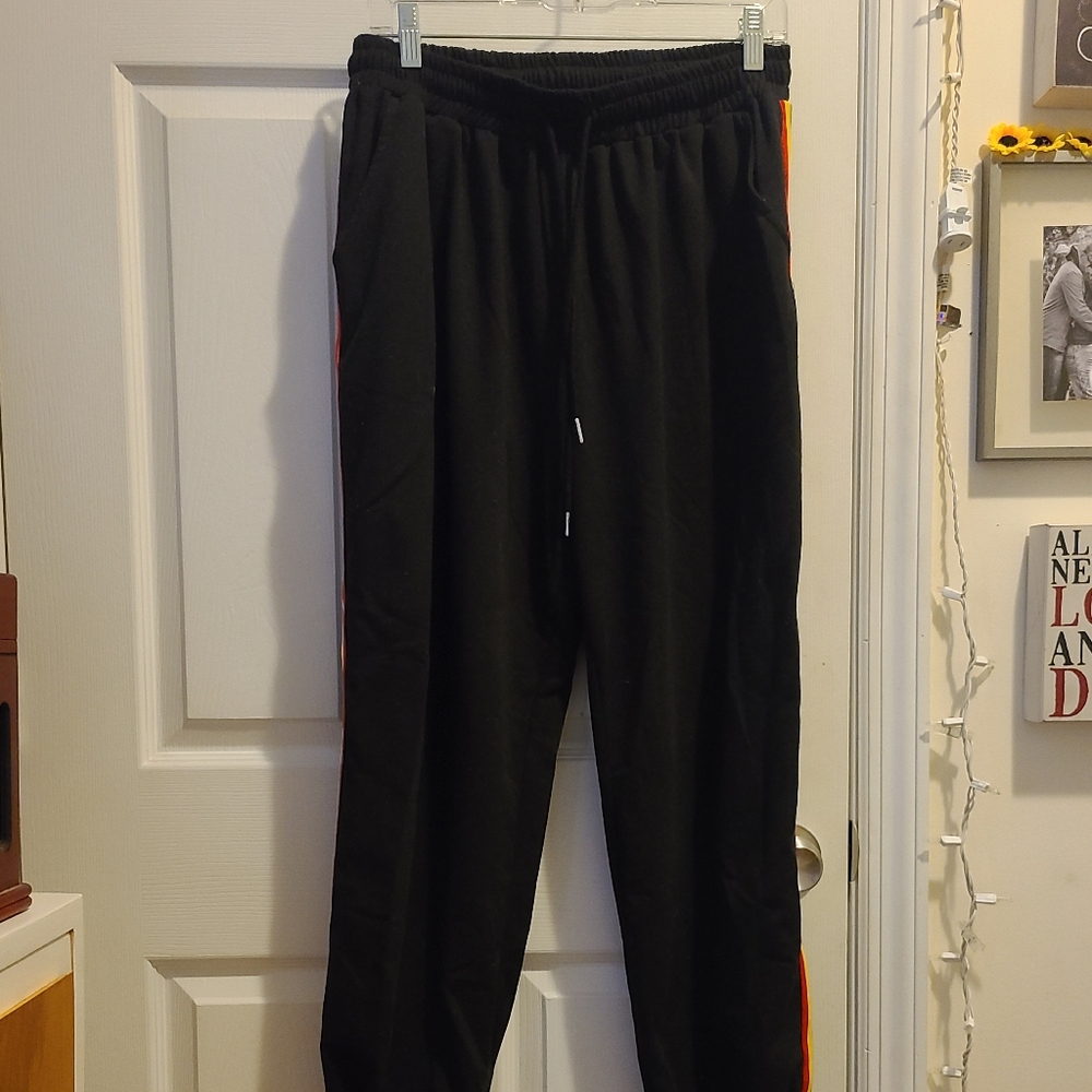Rainbow striped joggers